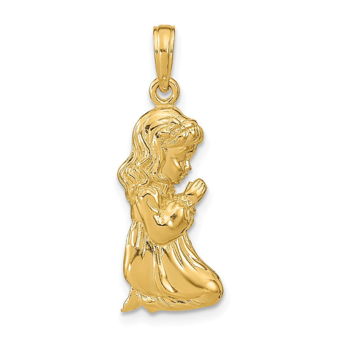 14k Praying Girl Pendant-C2818