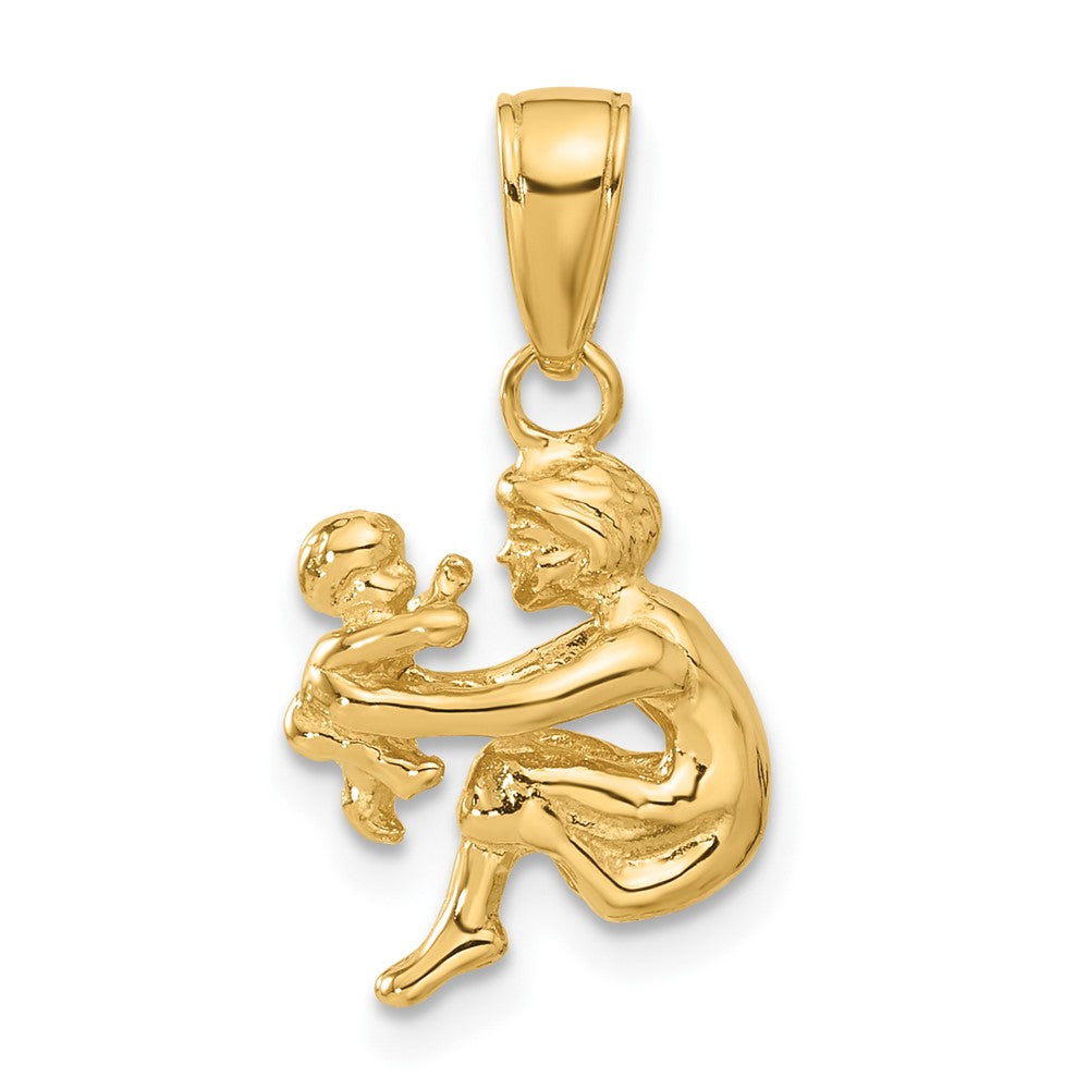 14k Mother holding child Pendant-C2820