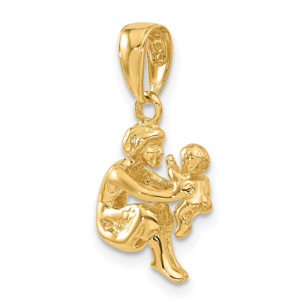 14k Mother holding child Pendant-C2820