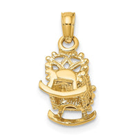 14k  3D Baby Cradle Charm-C2827