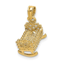 14k  3D Baby Cradle Charm-C2827