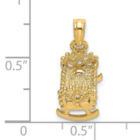 14k  3D Baby Cradle Charm-C2827