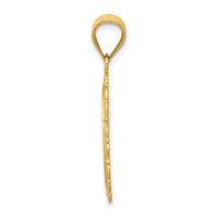 14k Solid Satin Polished Taurus Zodiac Oval Pendant-C2844