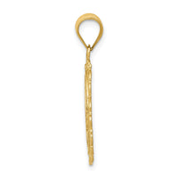 14k Solid Satin Polished Cancer Zodiac Oval Pendant-C2846