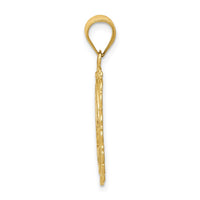 14k Solid Satin Polished Cancer Zodiac Oval Pendant-C2846