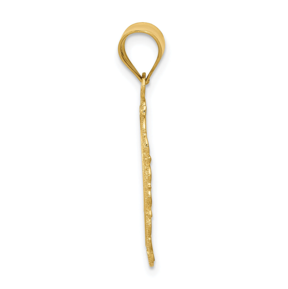14k Solid Satin Polished Libra Zodiac Oval Pendant-C2849