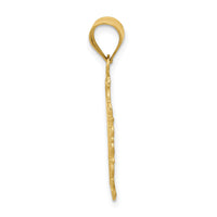 14k Solid Satin Polished Libra Zodiac Oval Pendant-C2849