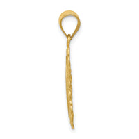 14k Solid Satin Polished Scorpio Zodiac Oval Pendant-C2850