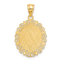 14k Solid Satin Polished Scorpio Zodiac Oval Pendant-C2850