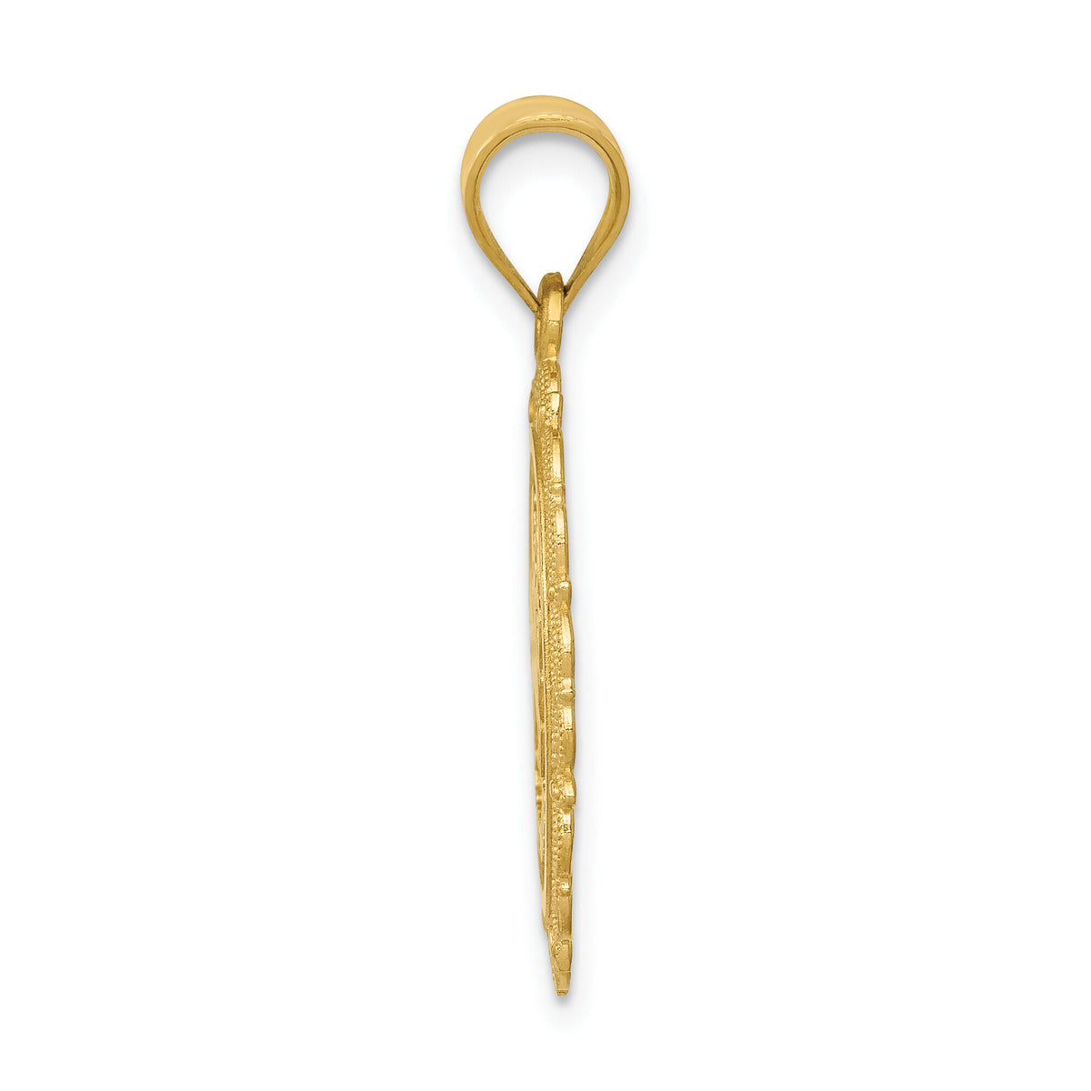 14k Solid Satin Polished Sagittarius Zodiac Oval Pendant-C2851
