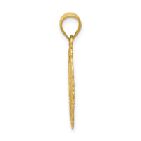 14k Solid Satin Polished Sagittarius Zodiac Oval Pendant-C2851