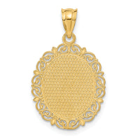 14k Solid Satin Polished Sagittarius Zodiac Oval Pendant-C2851