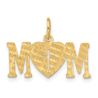 14k Polished MOM with Cross Charm-C2856