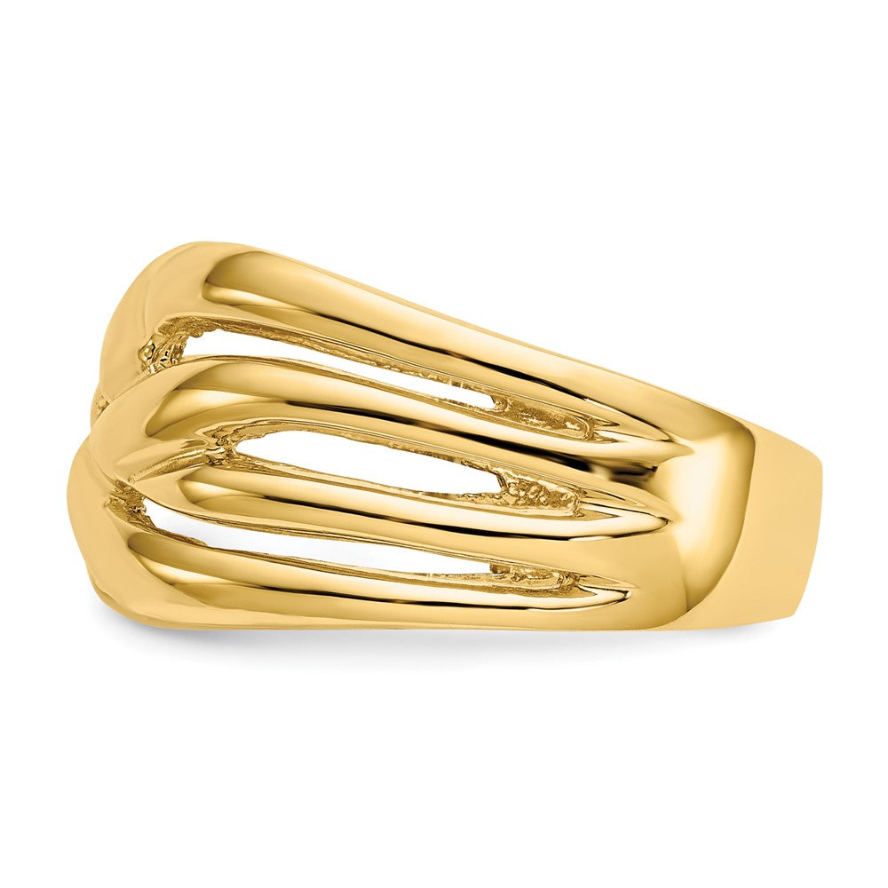 14k High Polished Woven Dome Ring-C2863