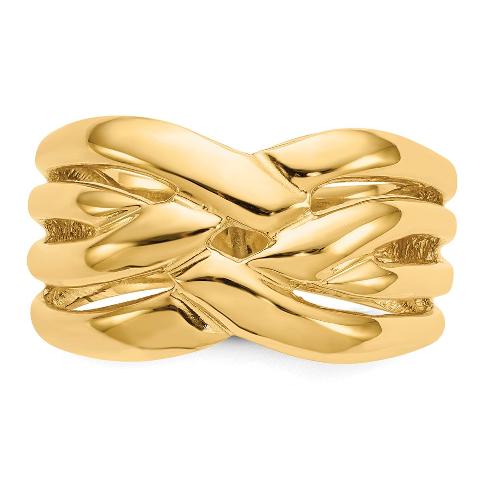 14k High Polished Woven Dome Ring-C2863