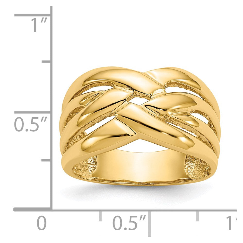 14k High Polished Woven Dome Ring-C2863