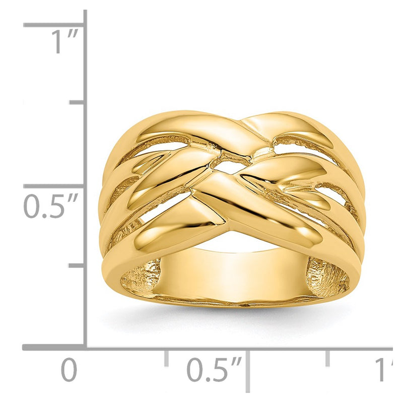 14k High Polished Woven Dome Ring-C2863