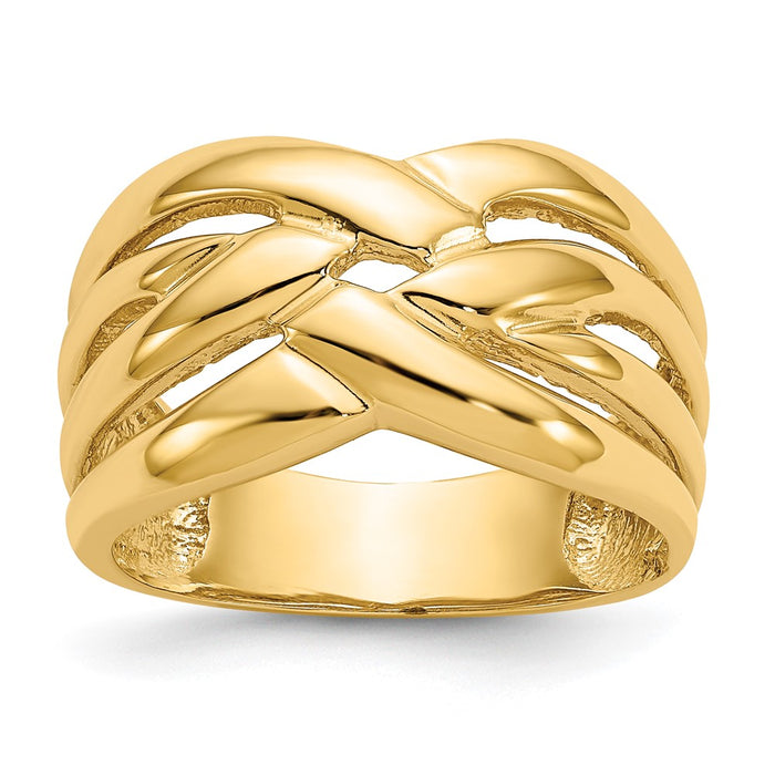 14k High Polished Woven Dome Ring-C2863