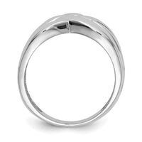 14k White Gold High Polished Woven Dome Ring-C2863W
