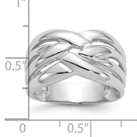 14k White Gold High Polished Woven Dome Ring-C2863W