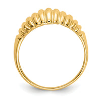 14k High Polished Ribbed Dome Ring-C2871