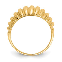 14k High Polished Ribbed Dome Ring-C2873