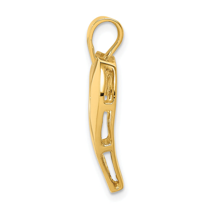 14K Polished Heart Pendant-C289