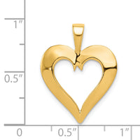 14K Polished Heart Pendant-C289