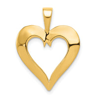 14K Polished Heart Pendant-C289
