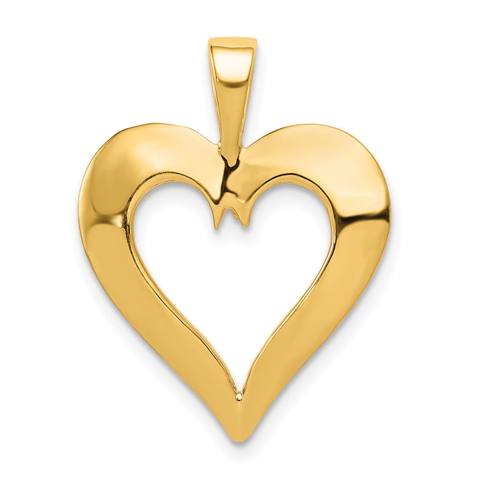 14K Polished Heart Pendant-C289