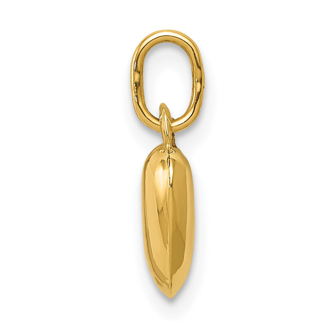 14K Polished 3-D Puffed Heart Charm-C2904
