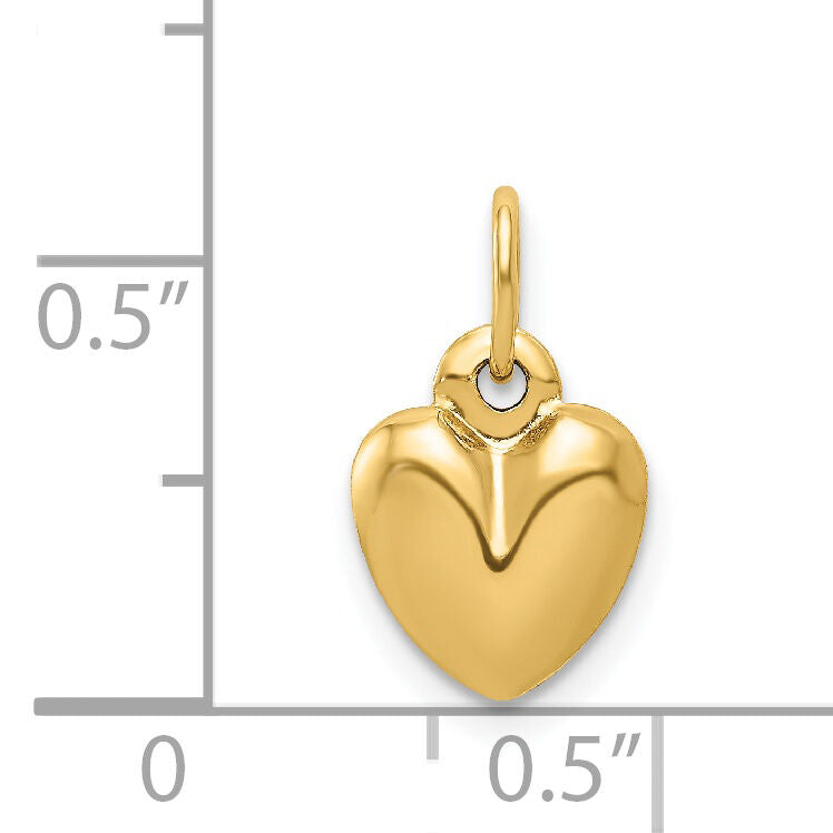 14K Polished 3-D Puffed Heart Charm-C2904