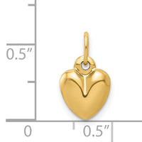 14K Polished 3-D Puffed Heart Charm-C2904