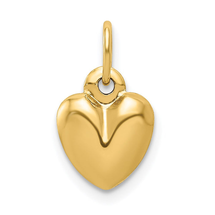 14K Polished 3-D Puffed Heart Charm-C2904