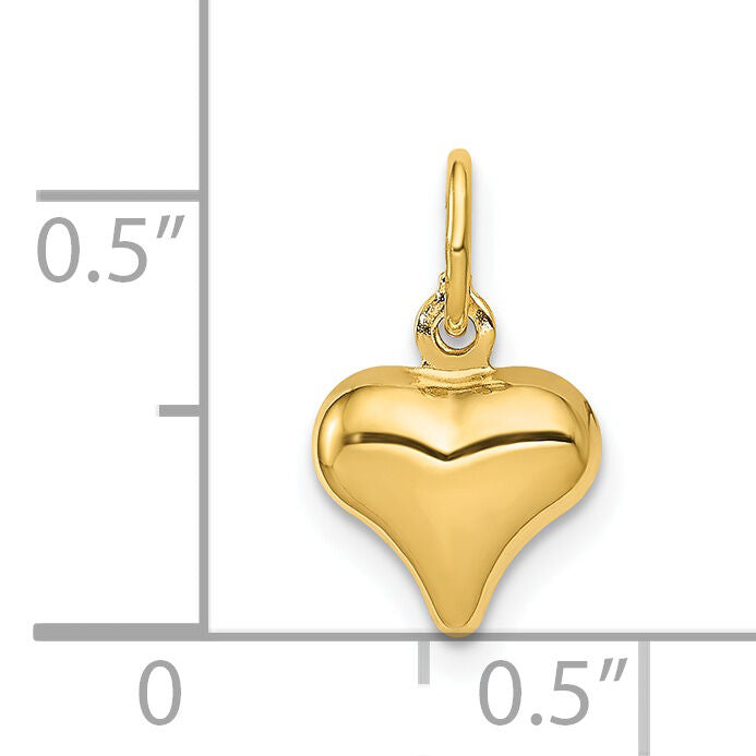 14K Polished 3-D Puffed Heart Charm-C2905