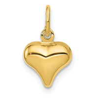 14K Polished 3-D Puffed Heart Charm-C2905
