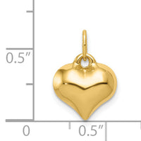 14K Polished 3-D Puffed Heart Pendant-C2907