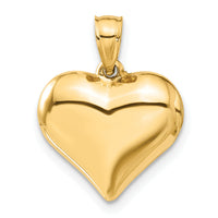 14K Polished 3-D Puffed Heart Pendant-C2909