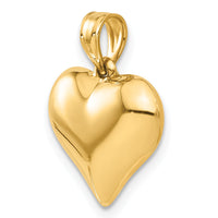 14K Polished 3-D Puffed Heart Pendant-C2909