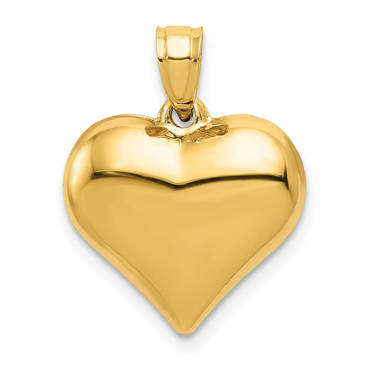 14K Polished 3-D Puffed Heart Pendant-C2909