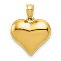 14K Polished 3-D Puffed Heart Pendant-C2909