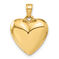 14K Polished 3-D Puffed Heart Pendant-C2911