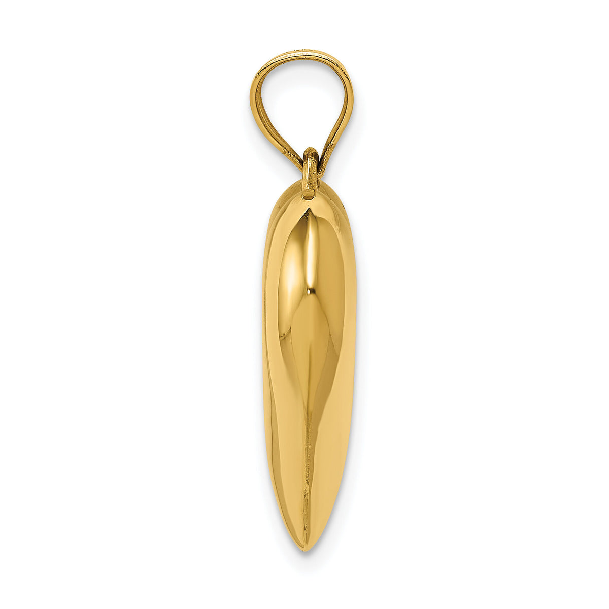 14K Polished 3-D Puffed Heart Pendant-C2913