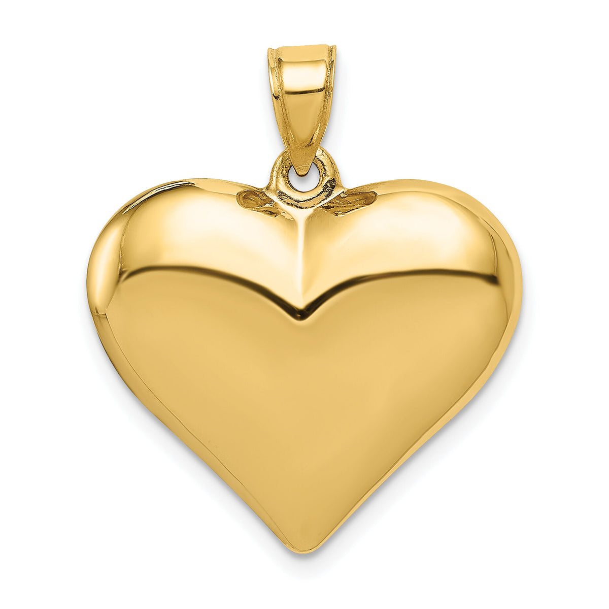 14K Polished 3-D Puffed Heart Pendant-C2913