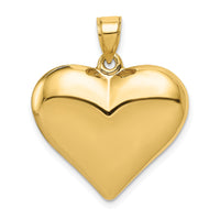 14K Polished 3-D Puffed Heart Pendant-C2913