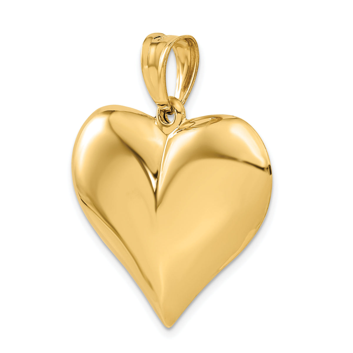 14K Polished 3-D Puffed Heart Pendant-C2914