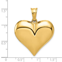 14K Polished 3-D Puffed Heart Pendant-C2914