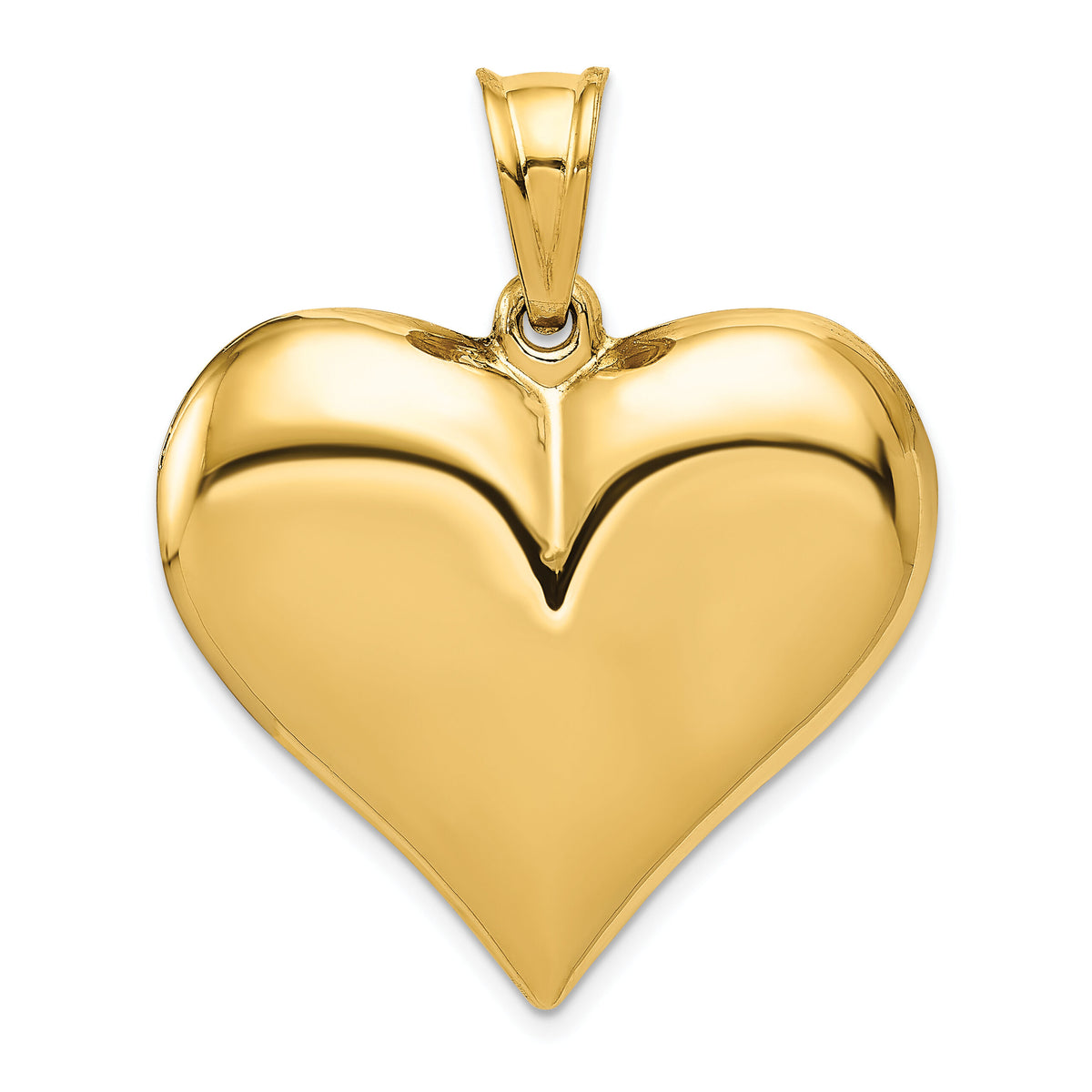 14K Polished 3-D Puffed Heart Pendant-C2914