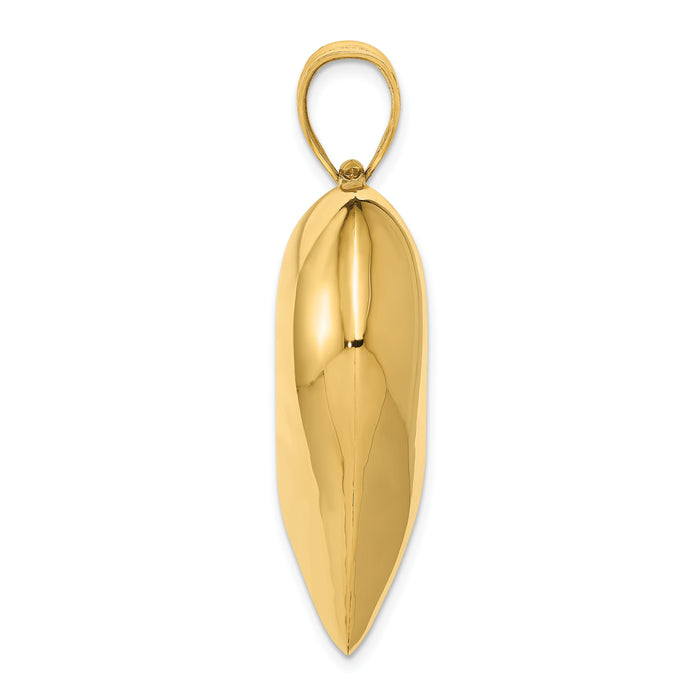 14K Polished 3-D Large Puffed Heart Pendant-C2915