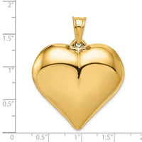 14K Polished 3-D Large Puffed Heart Pendant-C2915